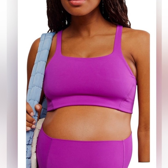 FP Movement X Hatch Never Better Square Neck Bra Fluorescent Berry Sz XS & S NWT - Picture 1 of 5